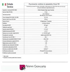 VINYL 55 | Pavimento in PVC 60x60 - Scheda Tecnica